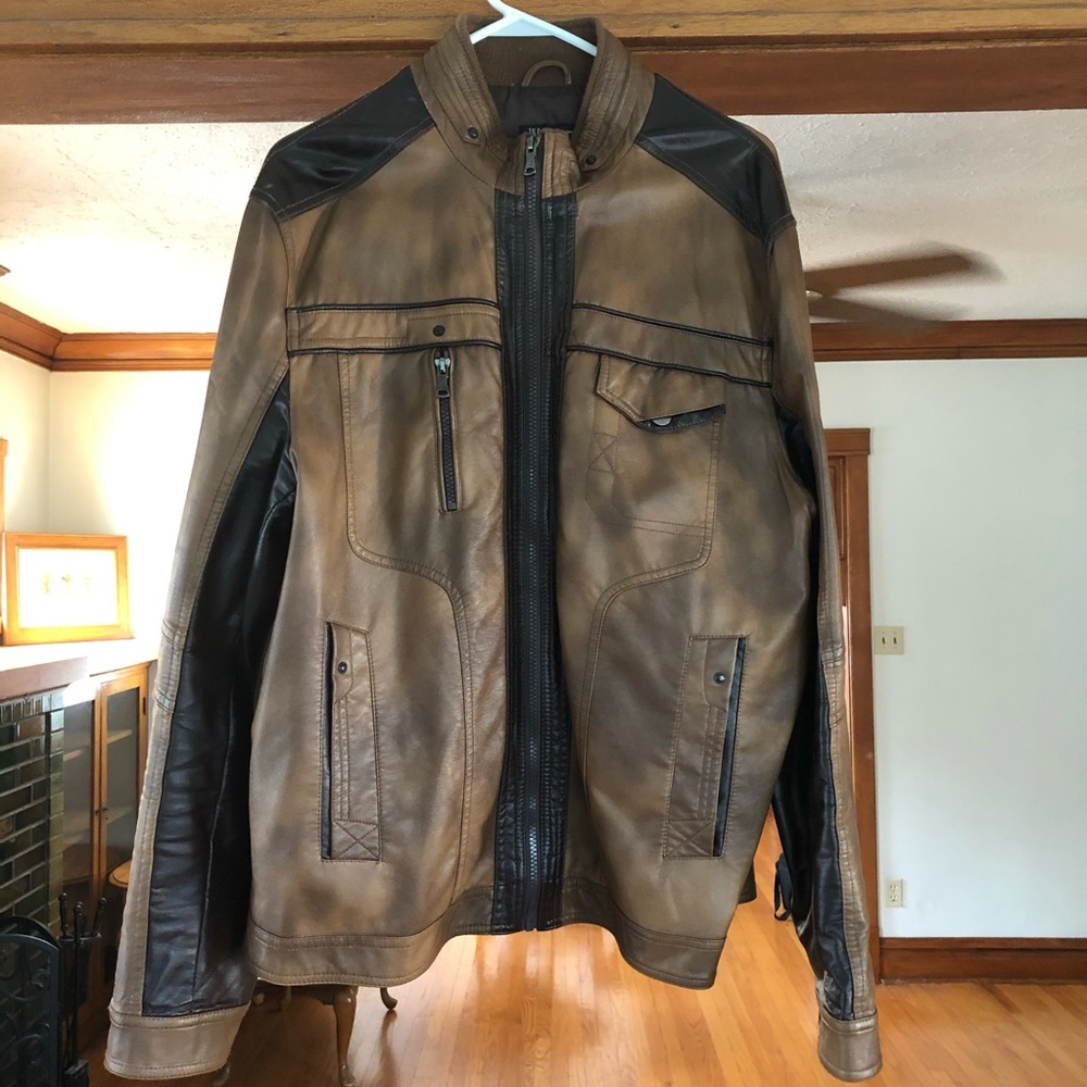 Men’s INC Vegan Leather Brown Jacket